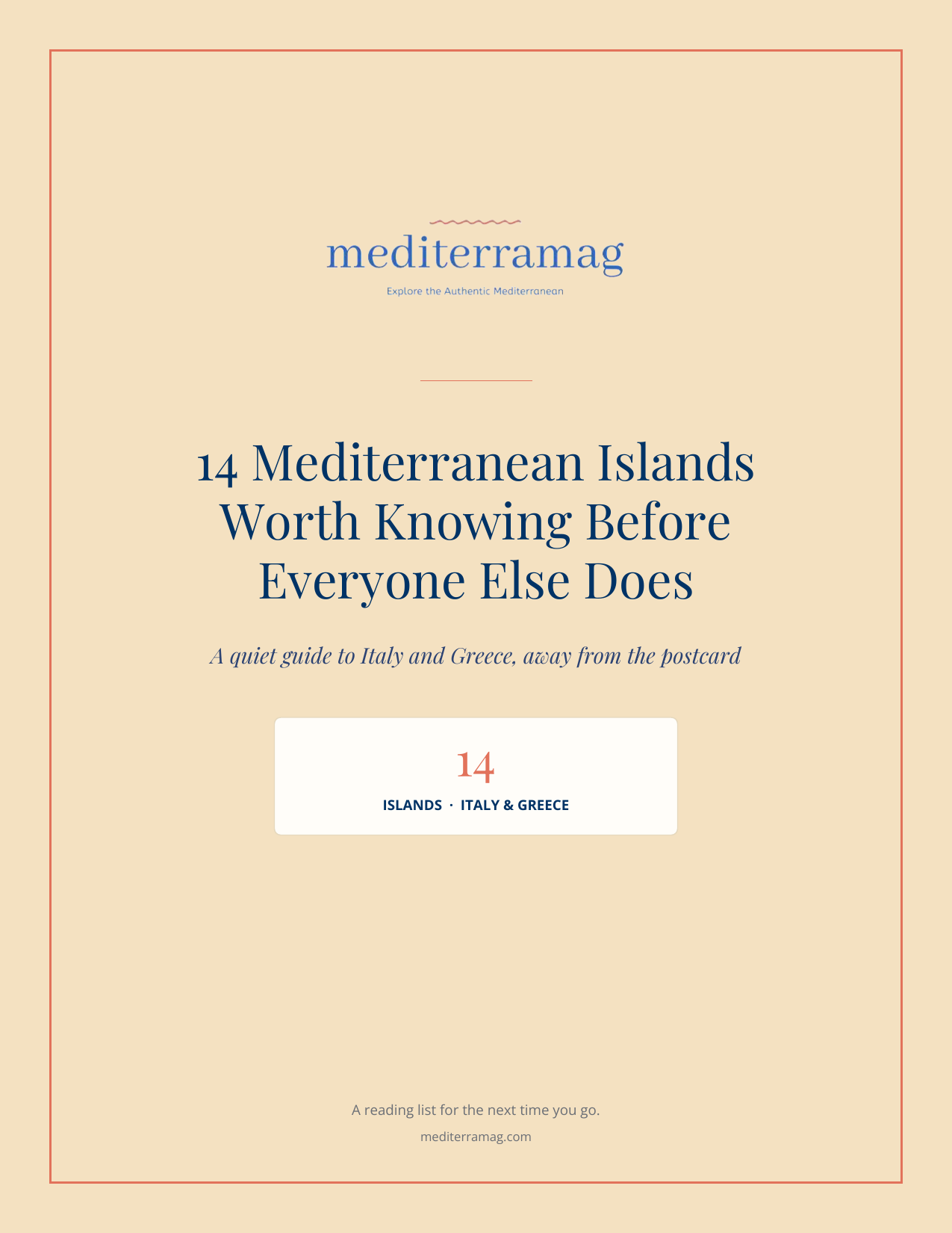 Cover of 14 Mediterranean Islands Worth Knowing Before Everyone Else Does